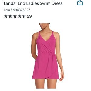 Lands' End Pink Swim Dress